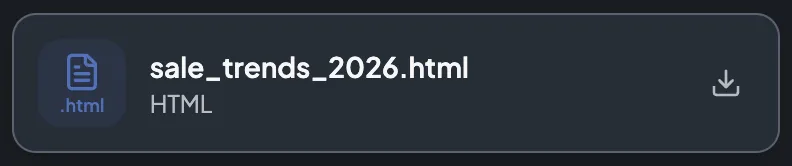 File card in chat showing generated file with download button