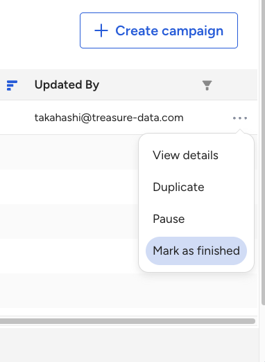 Pause and Resume campaign actions