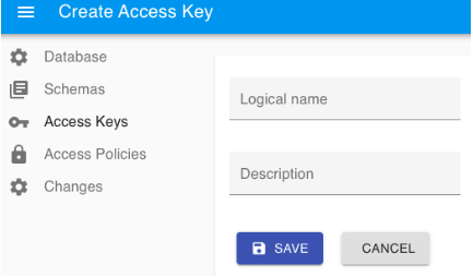 Data Tank 2.0 Access Keys page