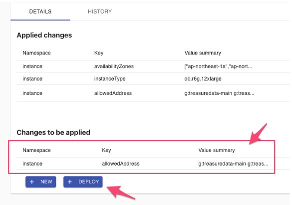 Deploy changes dialog
