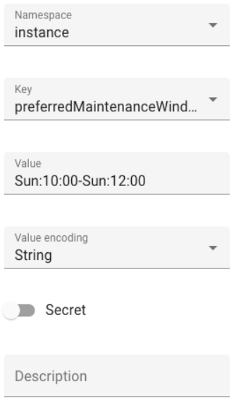 Maintenance window configuration in Management UI