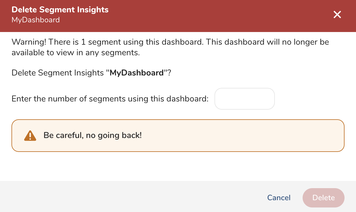 Delete confirmation modal