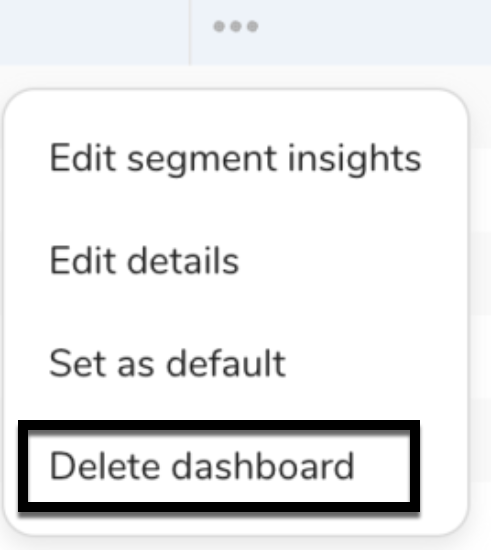 Delete dashboard option