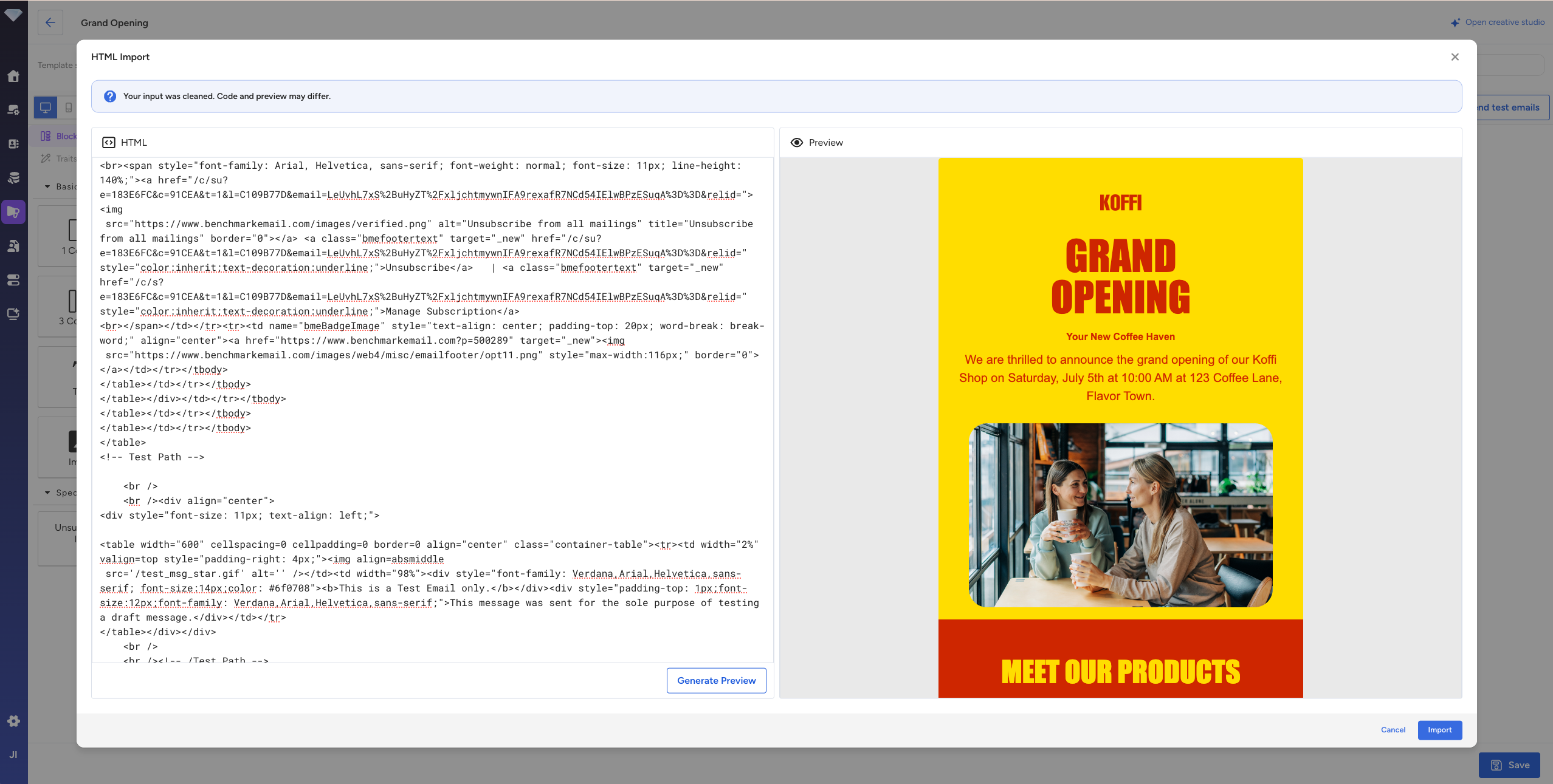 Imported HTML Preview