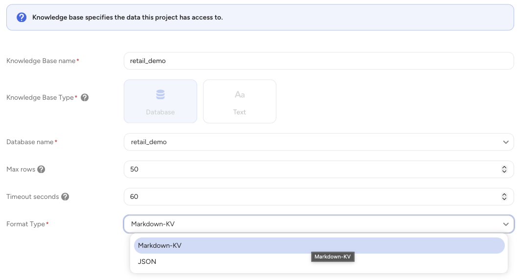 Format type selection