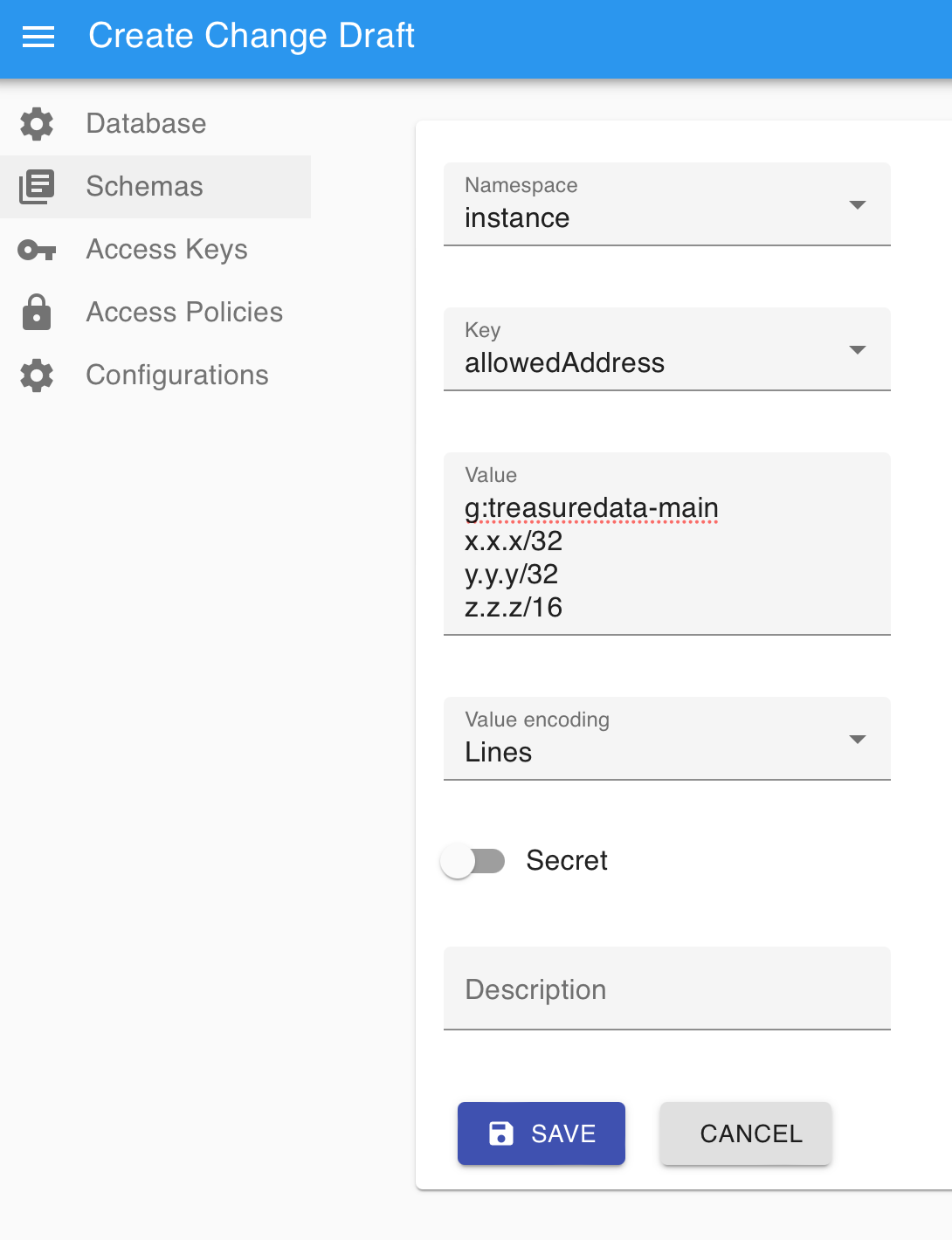 IP whitelist configuration example